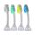 emmi-dent 4x Zahnbürstenaufsatz E4 (1x Blau+1x Türkis+1x Gelb+1x Weiß) I Standardform (ausgewogener Härtegrad, gerade Borsten) für emmi-dent Ultraschallzahnbürsten der Metallic- & Professional-Serie