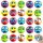 24 Stück Anti-Stressball 5cm Lustige Gesichter Mini Smile Ball Mini Ball aus Schaumstoff Verschiedene Emoticons für Kinder und Erwachsene