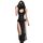 Mingnos Goth Durchsichtiges Kleid Damen Rave Outfit, Schwarzes Cutout Doppelter Hoher Schlitz Kleid für EDM Festival Outfits Club Night Out Kleider Schwarz, S