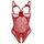 Dessous für Damen, sexy, einteilig, Teddy-Dessous, Body, Spitzen-Nachthemd, Weinrot, 3XL