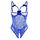 Dessous für Damen, sexy, einteilig, Teddy-Dessous, Body, Spitzen-Nachthemd, Blau, Small