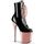 Pleaser FLAMINGO-1020 Damen Plateau Stiefelette, Lack Schwarz/Rose Gold, EU 35 (US 5)