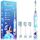 Elektrische Zahnbürste Kinder ab 3-6-8-12 Jahre mit buntem Regenbogen-LED-Licht Integrierter Timer 90% abgerundeten Borsten Schallzahnbürste für Kleinkind (Kind Astronauten Blau)