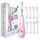 Seago Elektrische Zahnbürste Kinder 0-6 Jahre mit buntem LED Licht, Smart Timer, wiederaufladbare Baby Zahnbürste mit 8 weiche Ersatzbürstenköpfen, IPX7 Wasserdicht, SG2139 (Rosa)