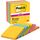Post-it Super Sticky Notes Carnival Collection, Packung mit 6 Blöcken, 90 Blatt pro Block, 76 x 76 mm, Gelb, Blau, Grün, Pink - Extra-stark klebende Notizzettel für To-Do-Listen und Erinnerungen