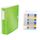 Leitz Set Qualitäts-Ordner 180° Active WOW A4, Breit, 8,2 cm, Gummibandverschluss, Grün + Leitz Register für A4, PC-beschriftbares Deckblatt, und 12 Trennblätter, WOW Serie, 11060054 + 12440000