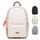 LARKSON Schulrucksack Mädchen & Jungen Teenager Beige Rosa - No 3 - Rucksack Damen & Herren für Schule - 16" Laptopfach - Aus Recyceltem PET - Wasserabweisend