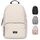 LARKSON Schulrucksack Mädchen & Jungen Teenager Beige - No 3 - Rucksack Damen & Herren für Schule - 16" Laptopfach - Aus Recyceltem PET - Wasserabweisend