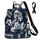 Fmeida Damen Rucksack Klein 2 in 1 Rucksacktasche Elegant Anti Diebstahl Schultertasche Nylon Wasserdichte Backpack Casual Daypack Shopper für Frauen Mädchen (Blumen Navy)