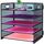 ideallife Briefablage mit 5 Ebenen, mit Griff, Metallgitter, Schreibtisch-Organizer mit verschiebbaren Ablagen, Papiersortierer, Schreibtisch-Organizer für Zuhause, Büro, Schule, Schwarz