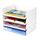 4-stöckige Ablagekorb für A4, Dokumentenablage aus PET Kunststoff, Briefkorb, Briefablage Organizer(4pcs, Weiß)