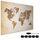 Navaris Magnettafel Magnetpinnwand Memoboard zum Beschriften - 60x40 cm Notiztafel World Map Vintage Design - Tafel abwaschbar mit Halterung Magneten Stift