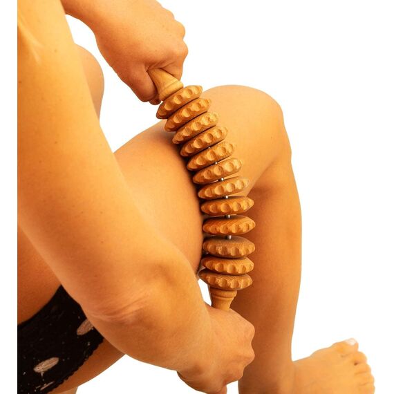 Tuuli Anti-Cellulite Massageroller – Holz Maderotherapie für Beine, Oberschenkel & Bauch