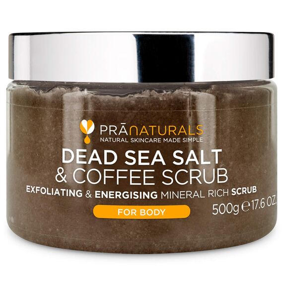 PraNaturals Totes Meer Salz Körperpeeling 500g – Vegan & Pflegend -  Kaffee	, Farbe: Kaffee