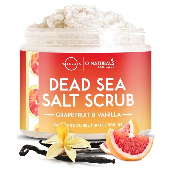 O Naturals Körperpeeling Grapefruit & Vanille – Totes Meer Salz, Feuchtigkeit & Anti-Akne, Stil: Grapefruit- und Vanille