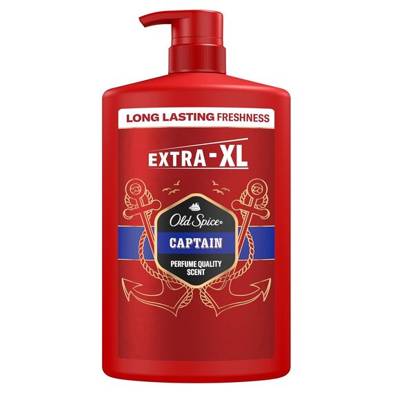 Old Spice Captain 3-in-1 Duschgel – Haar, Gesicht & Körper, 1000 ml, langanhaltende Frische, Stil: Captain