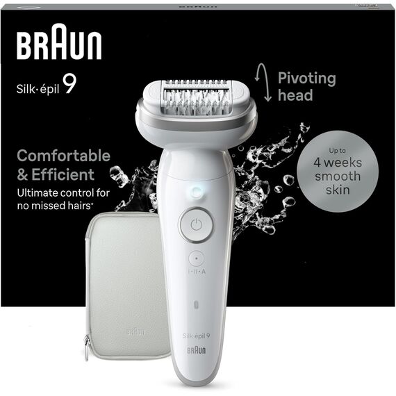 Braun Silk-épil 9 Epilierer 9-011 – Wet & Dry, schwenkbarer Kopf, seidig-glatte Haut, Damen, Grösse:  + Aufbewahrungstasche