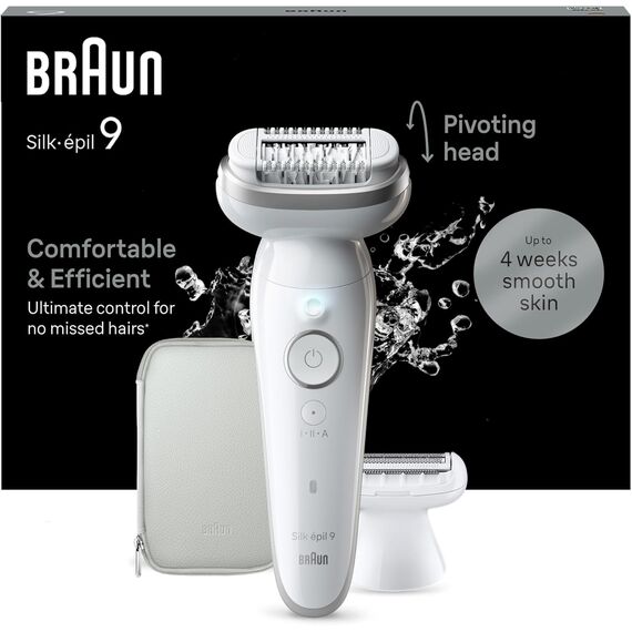 Braun Silk-épil 9 Epilierer 9-041 – Wet&Dry, Ladyshaver & Trimmeraufsatz, seidig-glatte Haut, Grösse: + 4 Extras