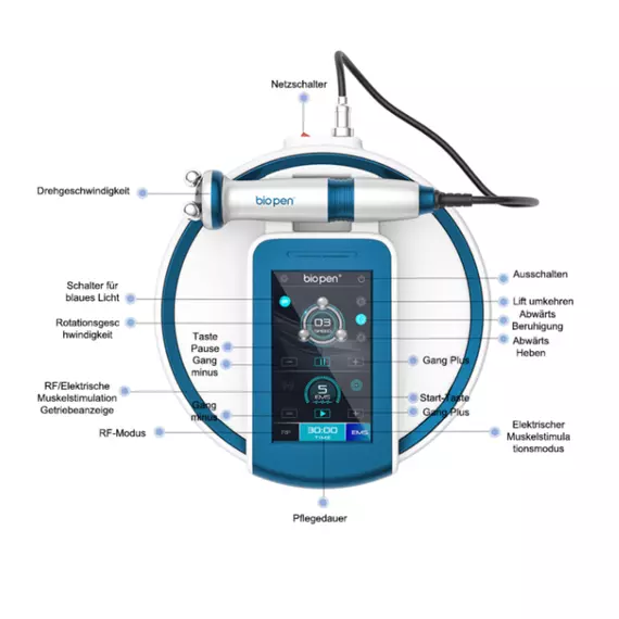test : Bio Pen T6 4 in1 RF + EMS + Blaues Lichttherapie + 360 Rotationsmassage Hautlifting- und Anti-Aging Schönheitsgerät, 6 image