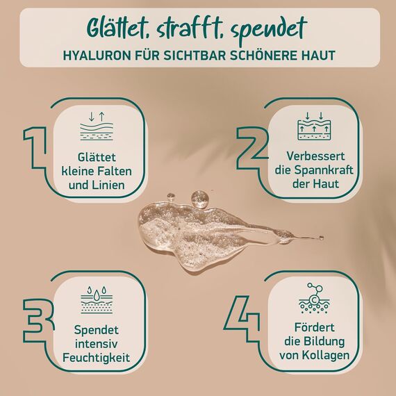 BIO Hyaluron Serum 100ml – Hochdosiert + B5 | 4-Fach Anti-Falten | Vegan & Parfümfrei | Made in Germany, 2 image