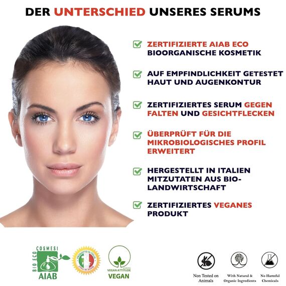 Bio Hyaluron Serum 60 ml – Mit Vitamin C & E | Anti-Falten & Anti-Aging | Vegan & Naturkosmetik, 3 image