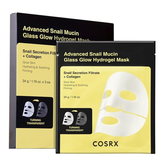 COSRX Snail Mucin Hydrogel Maske – 3er Pack für Feuchtigkeit & Glow