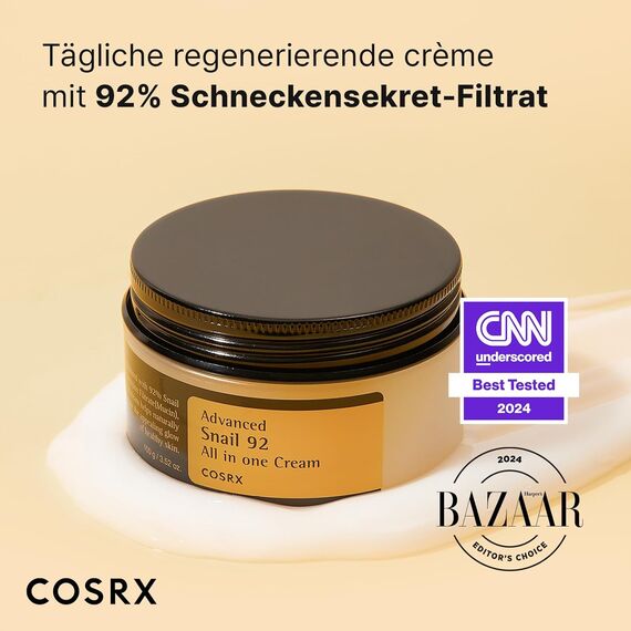 COSRX Snail 92% All in One Cream – Anti-Pickel & Anti-Falten Gesichtscreme mit Hyaluron, 6 image