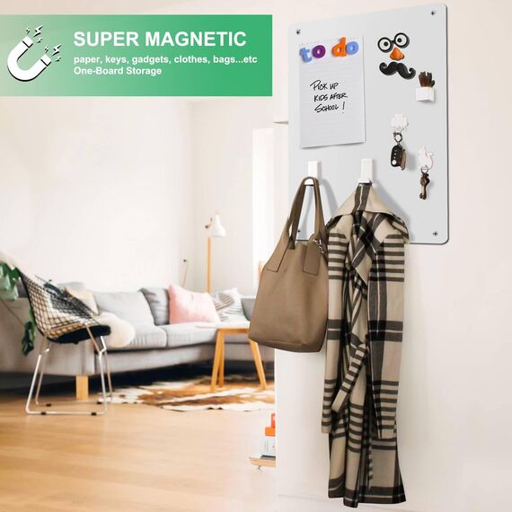 Raweao Kleine Magnettafel Magnetboard, Weiss Magnetische Wandtafeln zum Sammeln Kühlschrankmagneten Souvenirs Fotos Karten, A3 Metallische Tafel(Weiss - 1 Stück), Stil: Weiß - 1 Stück