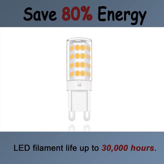 TIAFELNGLY G9 LED Warmweiß 5W, LED Lampen G9 Leuchtmittel, ersetzt 30W 40W 50W Halogenlampen, 360°Abstrahlwinkel L-E-D Birne 10-er Pack