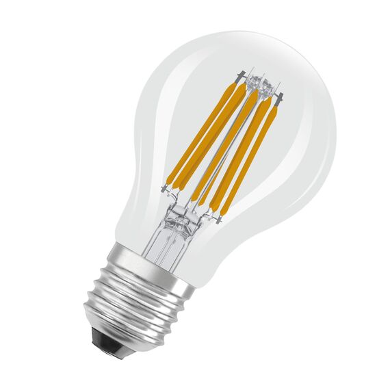 OSRAM Hocheffiziente LED Lampen mit Energieeffizienz Klasse A, Vorteilspack mit 5 Leuchtmittel, ersetzt herkömmliche 100W Glühbirnen, warmweiß(2700K), E27, Filament Glas, Klar
