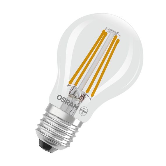 OSRAM Hocheffiziente LED Lampen mit Energieeffizienz Klasse A, Vorteilspack mit 30 Leuchtmittel, ersetzt herkömmliche 60W Glühbirnen, Birnenform, warmweiß(2700K), E27, Filament Glas