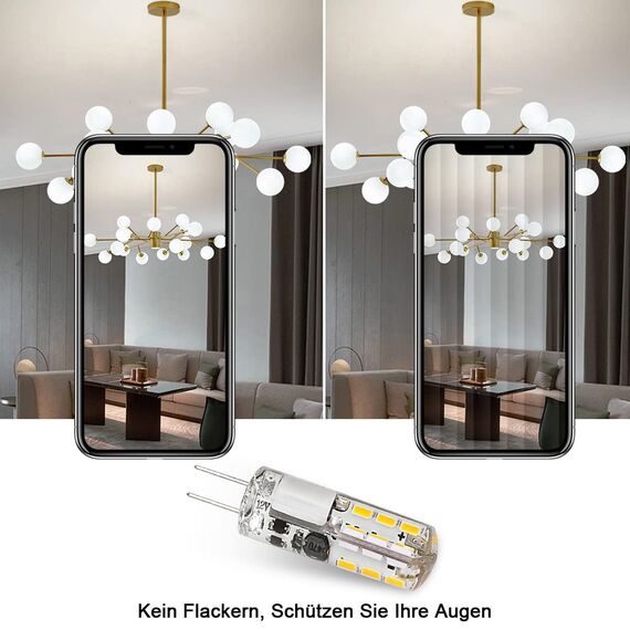 Tailcas G4 Led Warmweiß Birnen, 12V 1.5W Kein Flackern G4 Led Stiftsockellampe, Ersatz für 20W Halogenlampen, Energiesparlampe 3000K, 180LM AC/DC LED Lampen Nicht Dimmbar, 10er Pack