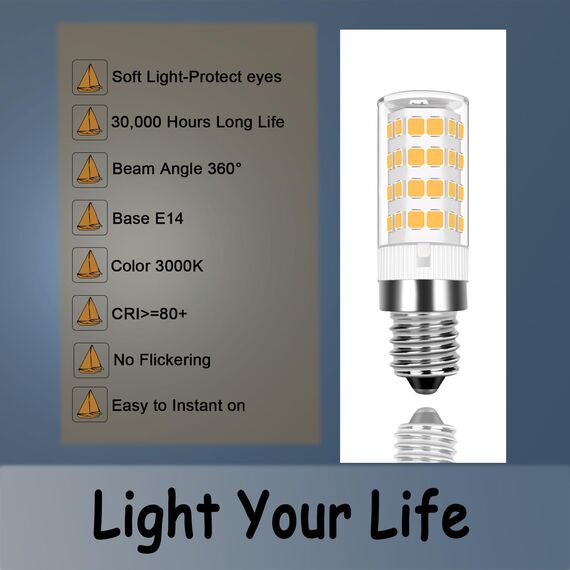 TIAFELNGLY E14 LED Maiskolben Lampen, 5W E14 LED Leuchtmittel, Warmweiss Mais Glühbirnen 5er Pack