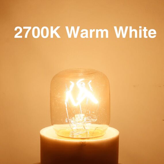 Caldarax 3 Stück Backofenlampe T22 E14 Dimmbar, 2700K Warmweiß, Backofen Lampe Bis 300°C Hitzebeständiges, 80LM, E14 Edison Glühbirne, Für zu Salzlampe, Backöfen, Kühlschränke, Mikrowellen