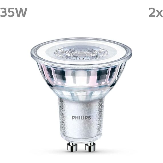 Philips LED Lampe ersetzt 35W, GU10 Reflektor, warmweißes Licht (2700K), 255 Lumen, 2er Pack, Matt
