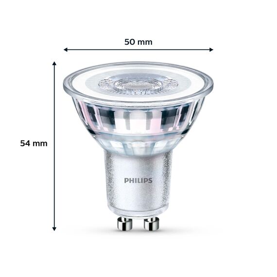 Philips Classic LED GU10 Lampe, 35W, klar, neutralweiß, nicht dimmbar, Doppelpack, Kaltweiß