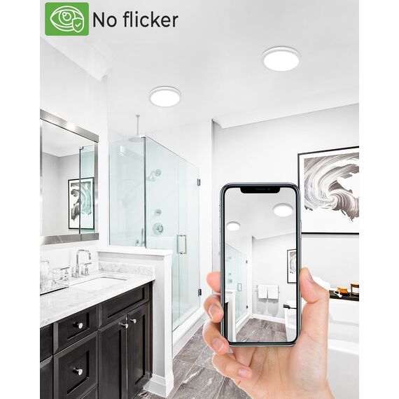 zemty 4Stück 3Farben 3000/4000/6500K LED Deckenleuchte Flach, 8W 900LM Ø12cm Deckenleuchten, Rund Ultra Dünn Deckenlampe LED Lampen Deckenlampen,Deckenbeleuchtung für Badezimmer,Küche