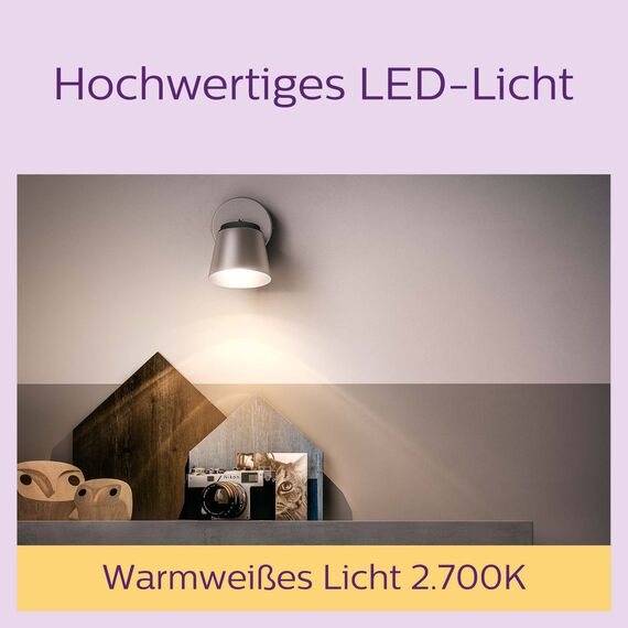 Philips LED Lampe ersetzt 35W, GU10 Reflektor, warmweißes Licht (2700K), 255 Lumen, 2er Pack, Matt