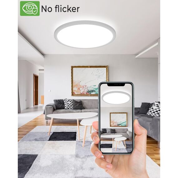 zemty 36W 4200LM LED Deckenleuchte Flach 42cm 3Farben 3000/4500/6000K Deckenlampe,Ultra Dünn LED Lampen Deckenlampen,Deckenleuchten Deckenbeleuchtung für Badezimmer,Wohnzimmer,Küche,Schlafzimmer