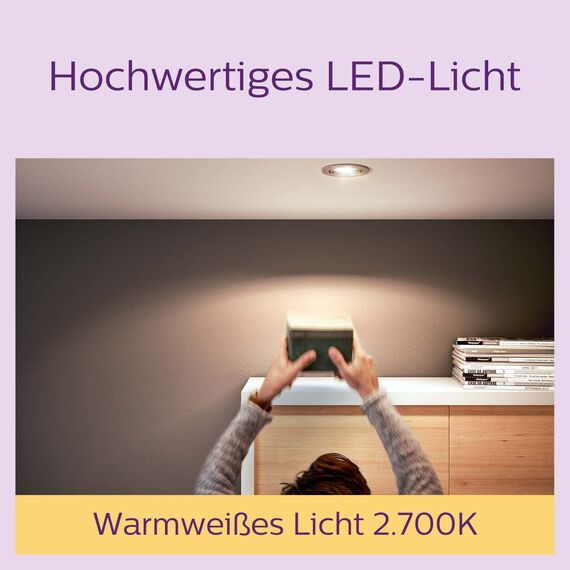 PHILIPS LED Classic GU10 Lampen 3-er Pack (50 W), Reflektor LED Spots mit warmweißem Licht, energiesparende Lampen mit langer Nutzlebensdauer, Warmweiß