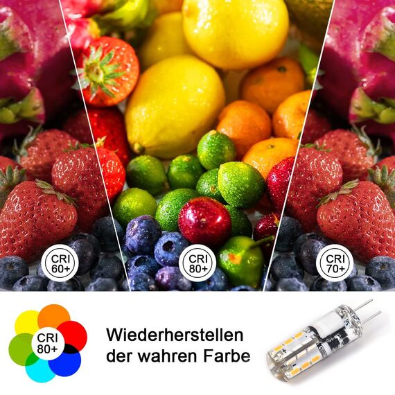 Tailcas G4 Led Warmweiß Birnen, 12V 1.5W Kein Flackern G4 Led Stiftsockellampe, Ersatz für 20W Halogenlampen, Energiesparlampe 3000K, 180LM AC/DC LED Lampen Nicht Dimmbar, 10er Pack