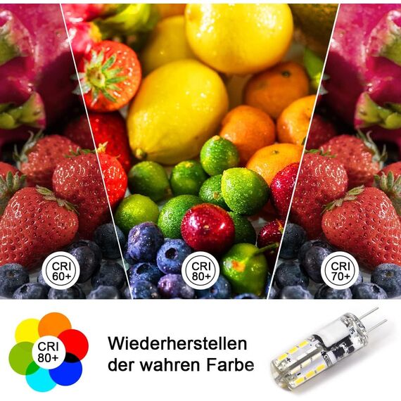 Tailcas G4 LED Birne Kaltweiß 6000K, 12V 1.5W Kein Flackern G4 LED Lampen Stiftsockellampe Ersatz für 20W Halogenlampen, Energiesparlampe 180LM AC/DC LED Leuchtmittel, Nicht Dimmbar, 10er Pack