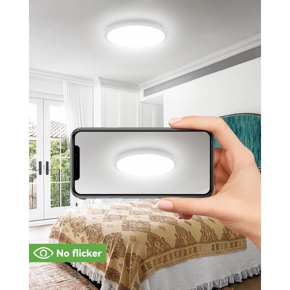 zemty 2 Stück 24W 2100LM LED Deckenleuchte Flach, 3000K/4500K/6000K Deckenlampe Rund Ø22cm Ultra Dünn Modern LED Lampen Deckenlampen, Deckenleuchten Badezimmer Lampe Decke für Küche Flur