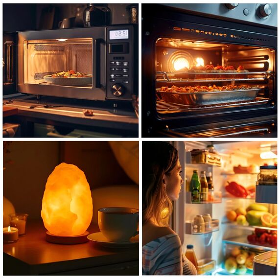 Caldarax 3 Stück Backofenlampe T22 E14 Dimmbar, 2700K Warmweiß, Backofen Birne Bis 300°C Hitzebeständiges, 160LM, E14 Edison Glühbirne, Ersatzglühbirne Für zu Backöfen, Kühlschränke, Salz-Lampen