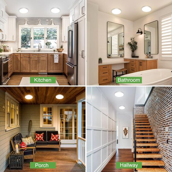 zemty 3Farben 3000/4000/6500K LED Deckenleuchte Flach, 15W 1800LM Ø18cm Deckenleuchten, Nickel Rund Ultra Dünn Deckenlampe LED Lampen Deckenlampen,Deckenbeleuchtung für Badezimmer,Küche