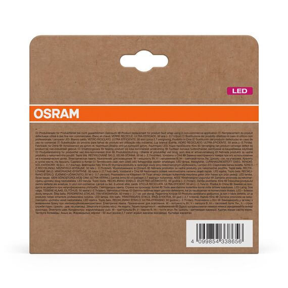 OSRAM Hocheffiziente LED Lampen mit Energieeffizienz Klasse A, Vorteilspack mit 30 Leuchtmittel, ersetzt herkömmliche 60W Glühbirnen, Birnenform, warmweiß(2700K), E27, mattes Glas