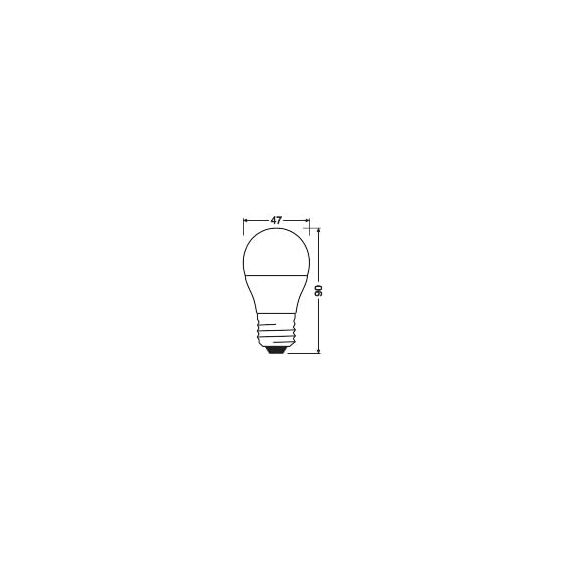 Osram LED-Lampen, klassische Miniballform, 60 Watts Ersatz, E27, P-shape, 4000 Kelvin, Kalt weiß, Matt, single Pack