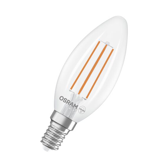 OSRAM LED Superstar Classic LED-Lampe B 40 in klassischer Minikerzenform, klarer Glaskörper, 2.2 W, 470 lm, E14 Fassung, warmweißes Licht mit 2700 K, EEK A, 35 mm Durchmesser, 2er-Pack