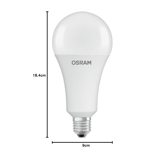 Osram LED Star Classic A200, matte LED-Lampe in Birnenform, E27 Sockel, Warmweiß (2700K), 3452 Lumen, Ersatz für herkömmliche 200W-Glühbirnen, 1er-Pack