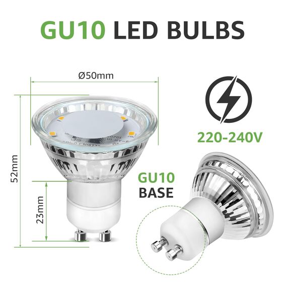 Lepro GU10 LED Warmweiss Energiesparlampen, 4W Ersetzt 50W Glühbirne, 325 Lumen 2700K GU 10 Led Lampen Warmweiß, Abstrahlwinkel 100° Flimmerfrei Strahler, Nicht Dimmbar Reflektor Birnen, 6er-Pack